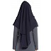 Printed designer Instant Hijab- Navy Blue